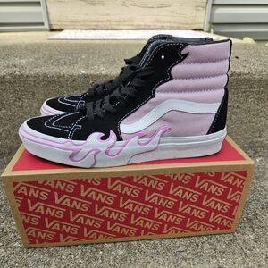 Limited Edition Sk8-Hi Pink Flame Vans Women's 9
